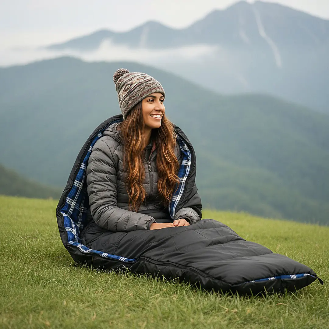 Green Lion Sleep Mate Camping Sleeping Bag - Black