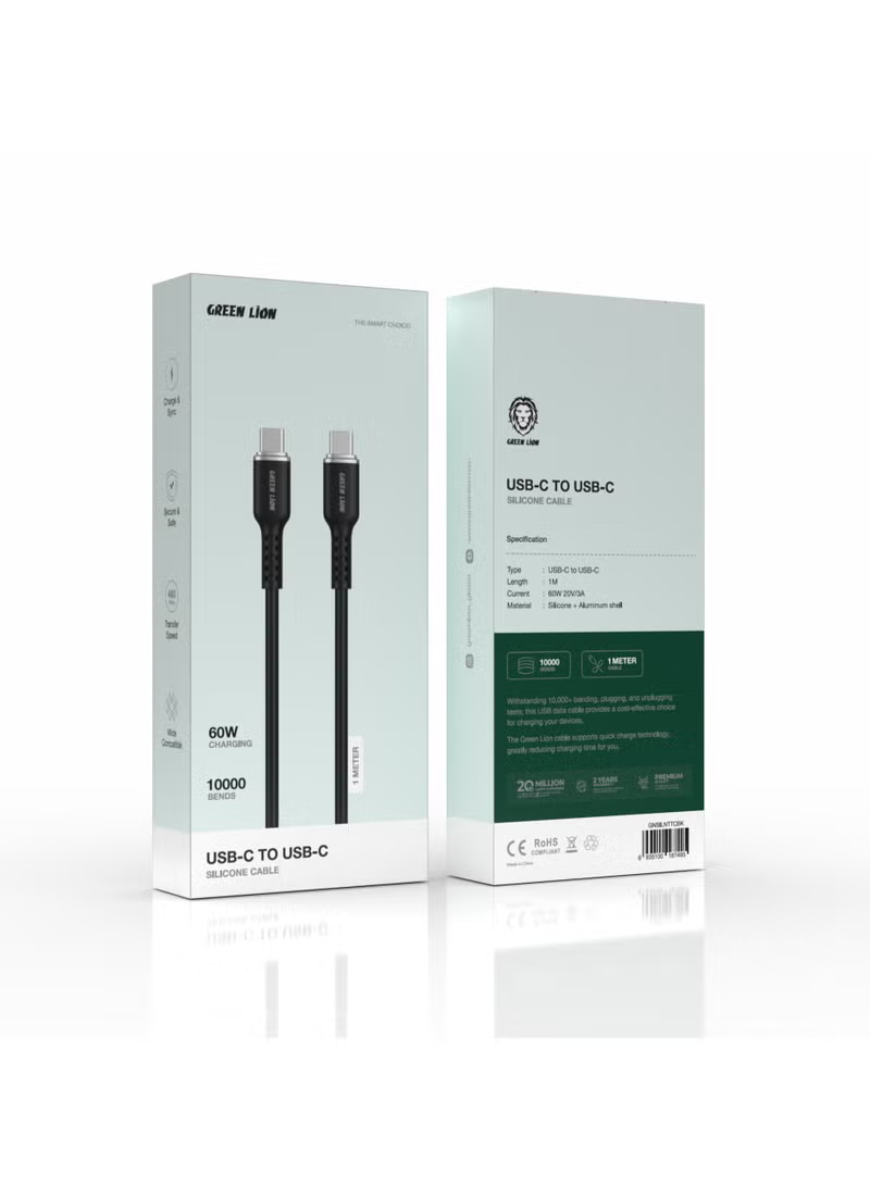 Green Lion 60W Silicone Cable USB-C To USB-C 1M