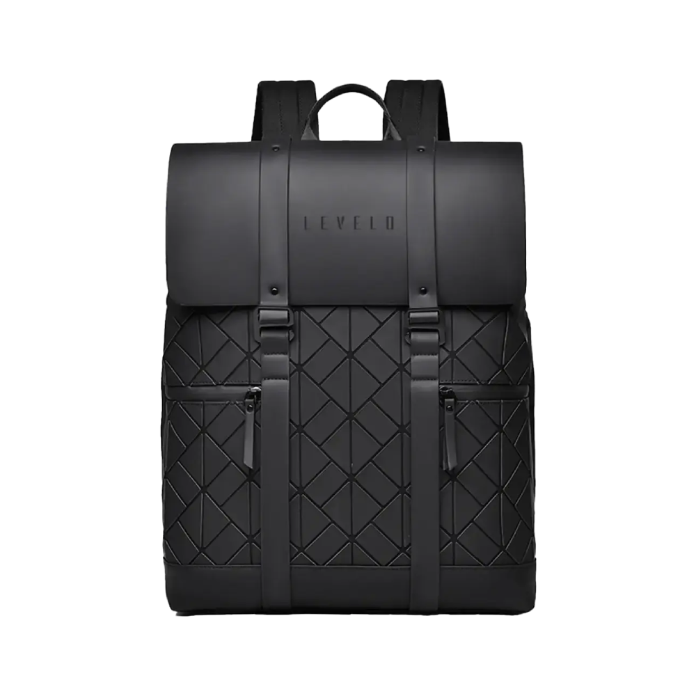 Levelo Caen PU Travel BackPack - BLACK  LVLCAENTBBK
