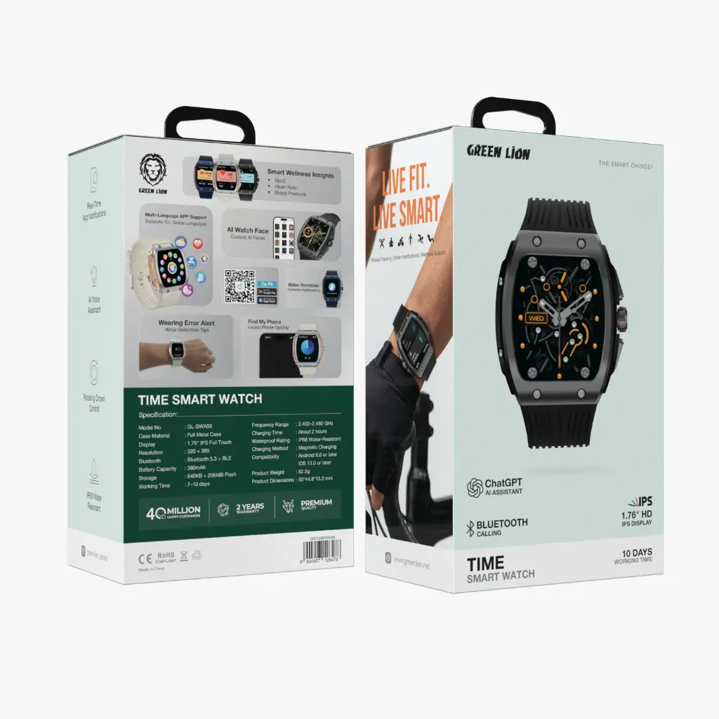 Green Lion Time Smart Watch 1.76'' HD IPS Display