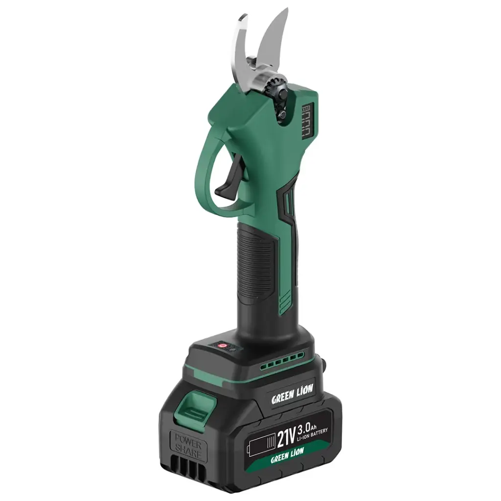 Green Lion GSH-400 Electric Pruning Shears Tool - 2*21V Cordless 3.0Ah Battery-Green