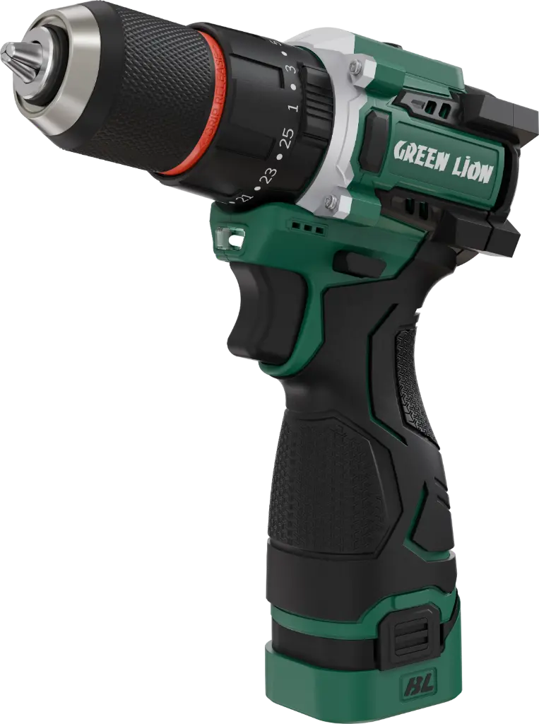 Green Lion GD-15 Pro Drive Cordless Hammer Drill 2*18V 3.0Ah Battery  - Green