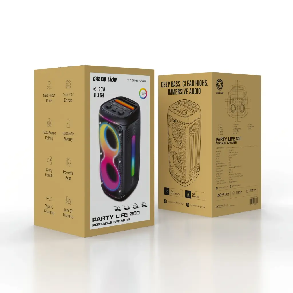 Green Lion Party Life 800 Speaker - Black