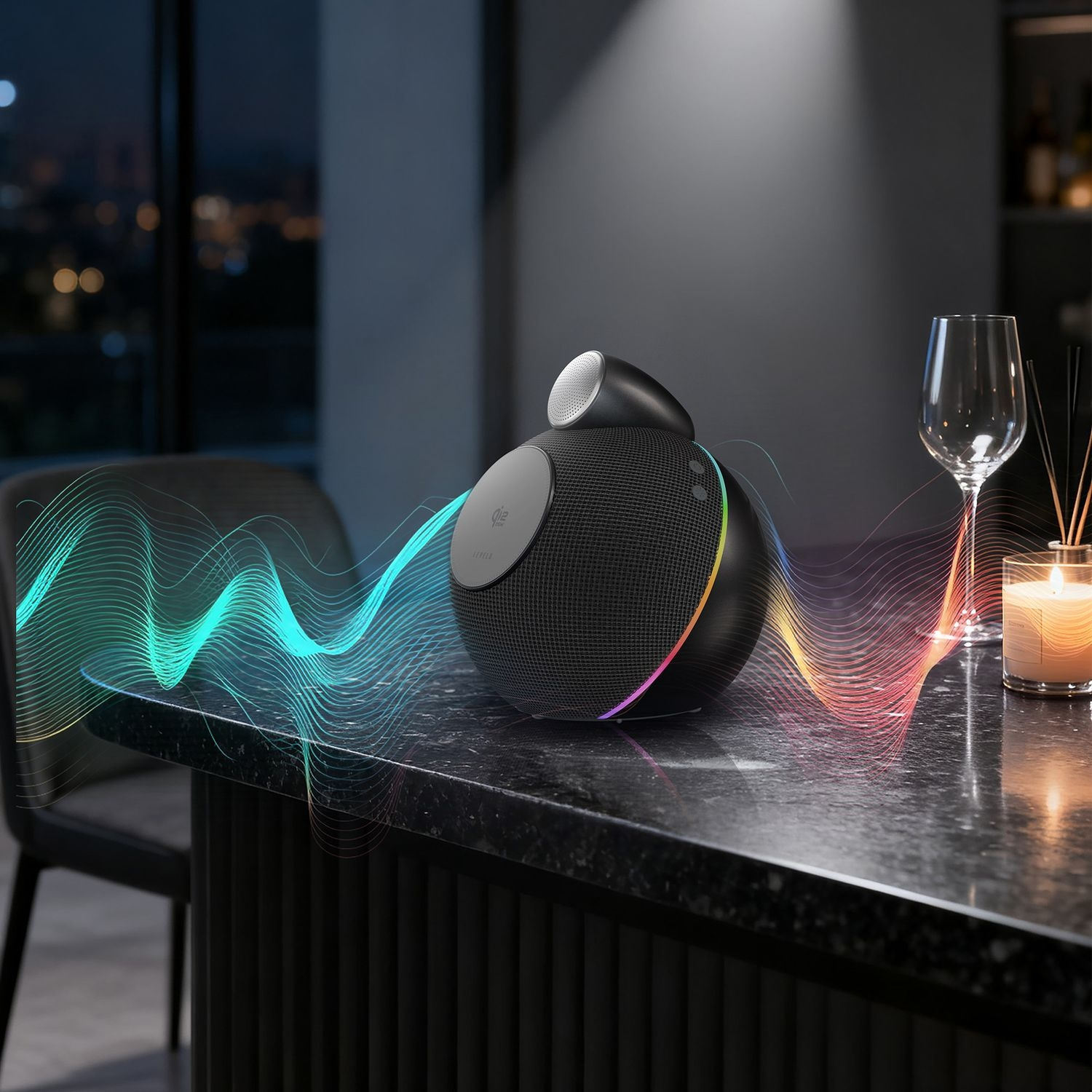Levelo Aira Qi2.2 25W Wireless Charger With BuiltIn BT 10W Speaker - Black