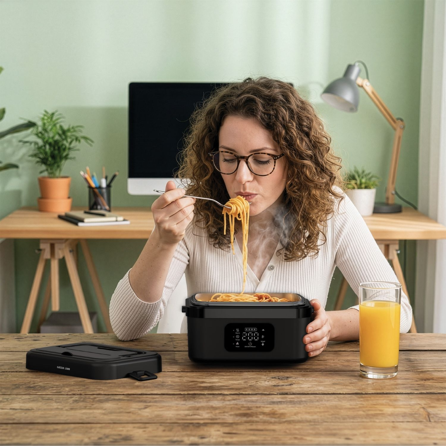 Green Lion Portable Lunch Box 1L Rechargeable 8000mAh - Black