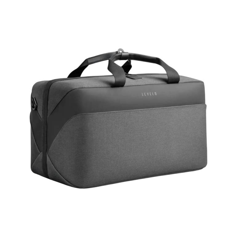 Levelo Melle Polyster Travel Duffle Bag with USB charging port - Blue