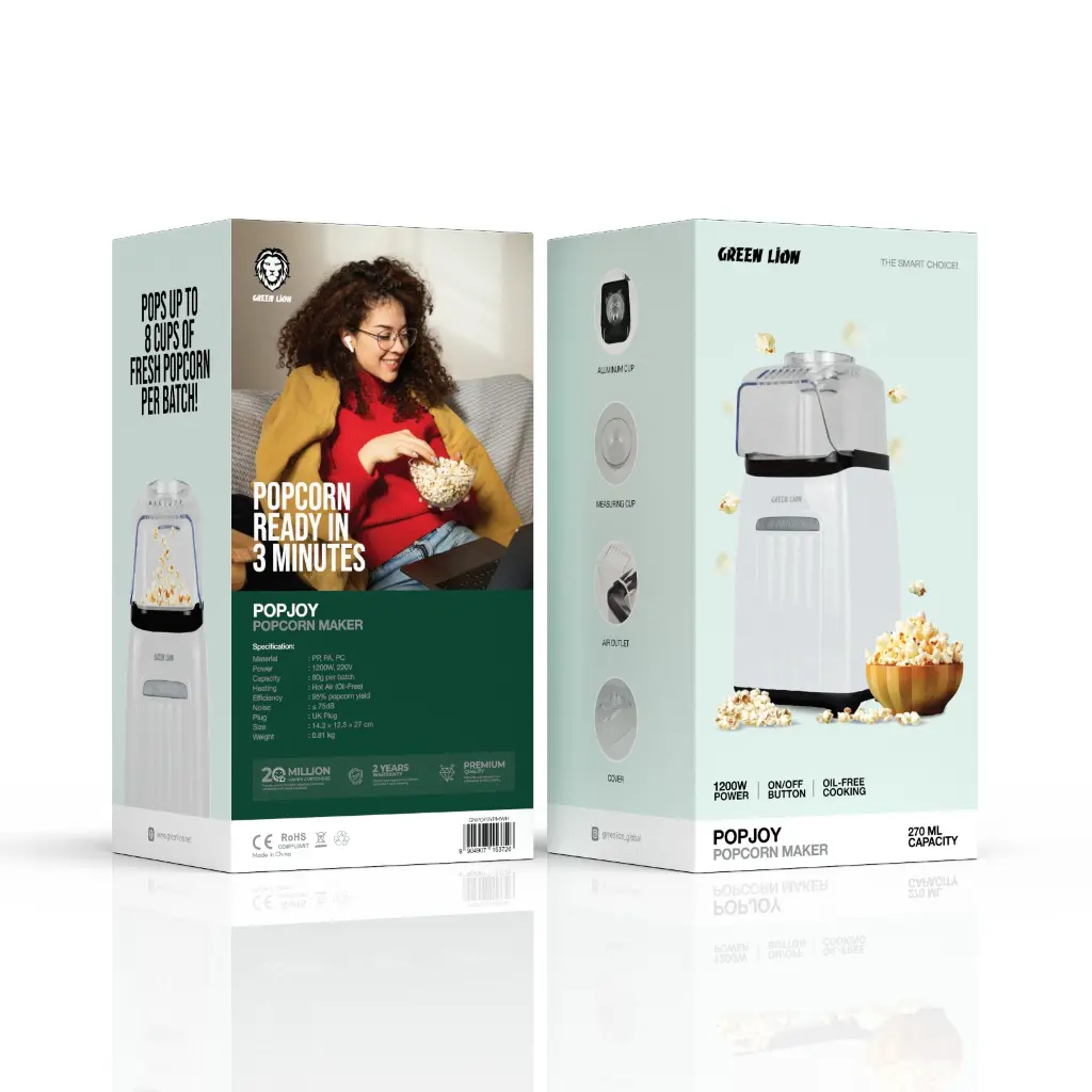 Green Lion Popjoy Popcorn Maker - White