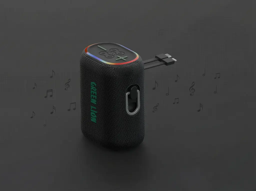Green Lion WAVE 10 Speaker with 5000mAh Power Bank - Black