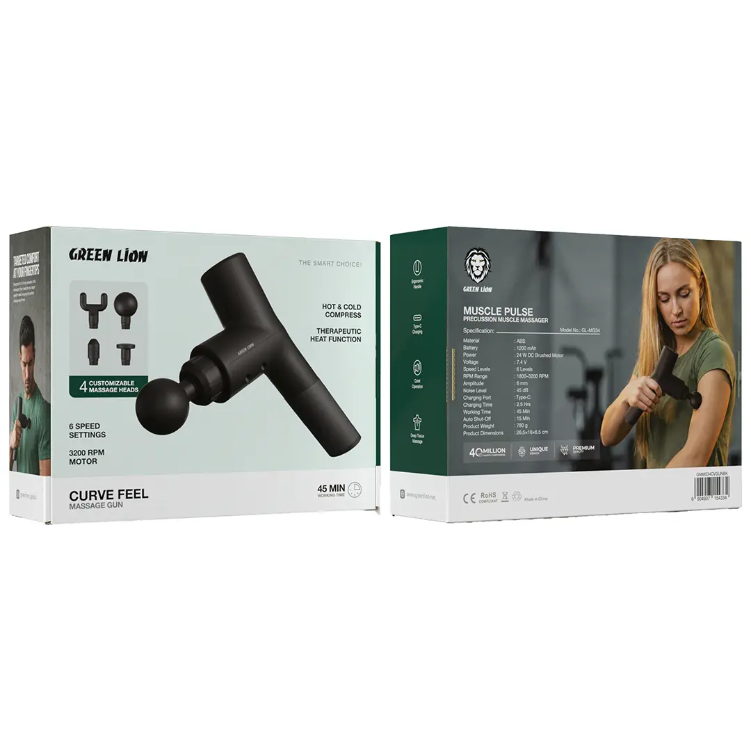 Green Lion CURVE FEEL Massage Gun - Black