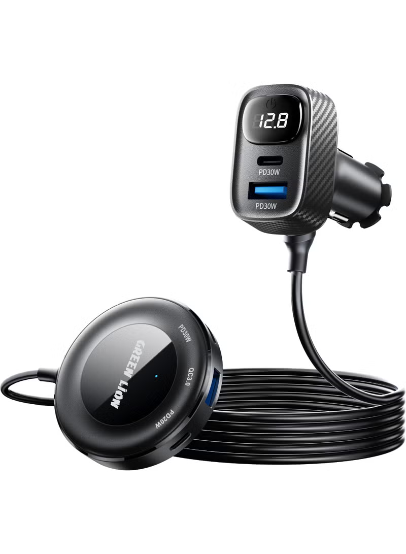 Green Lion 5 IN1 MULTIPORT Car Charger Kit PD 30W - Black