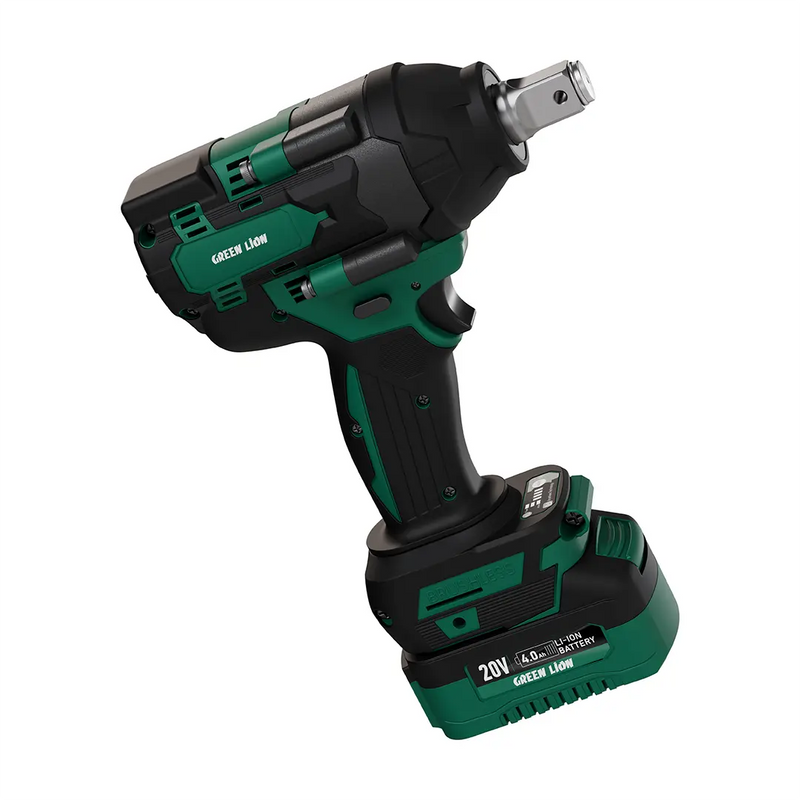 Green Lion GIW-200 Cordless Impact Wrench with Torque 20V 2*4.0Ah Battery - Green