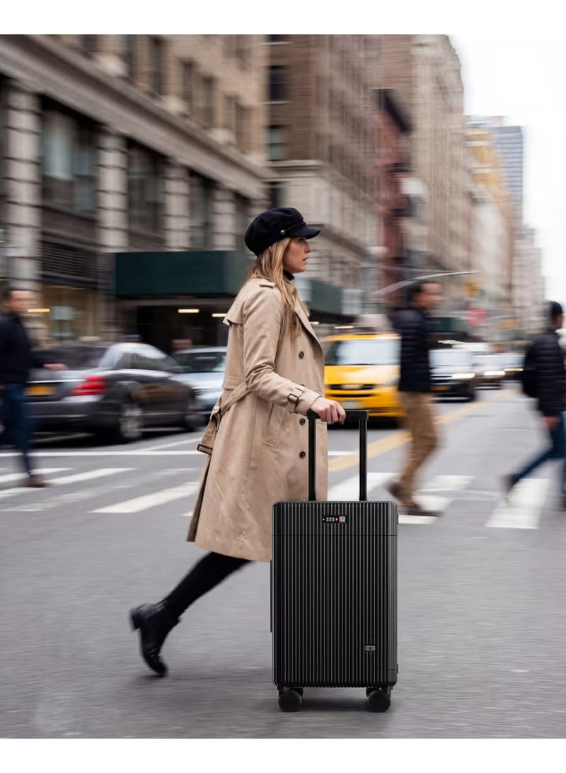 Levelo Tripper Double Compartment Carry-On 20” Travel Luggage - Black