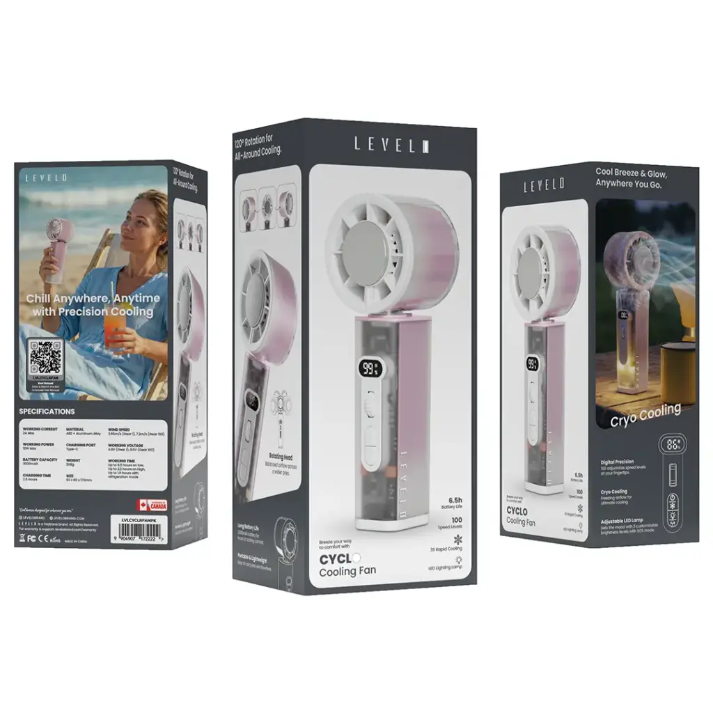 Levelo Cyclo 3000mAh Cooling Fan with Rotating Head