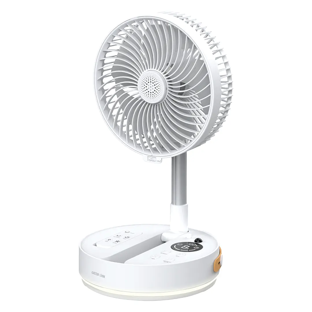 Green Lion ROVIO 8" Folding Fan- White