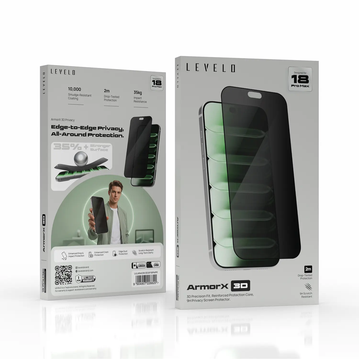 Levelo ArmorX 3D 9H Screen Protector For iPhone 18 Pro Max - Privacy