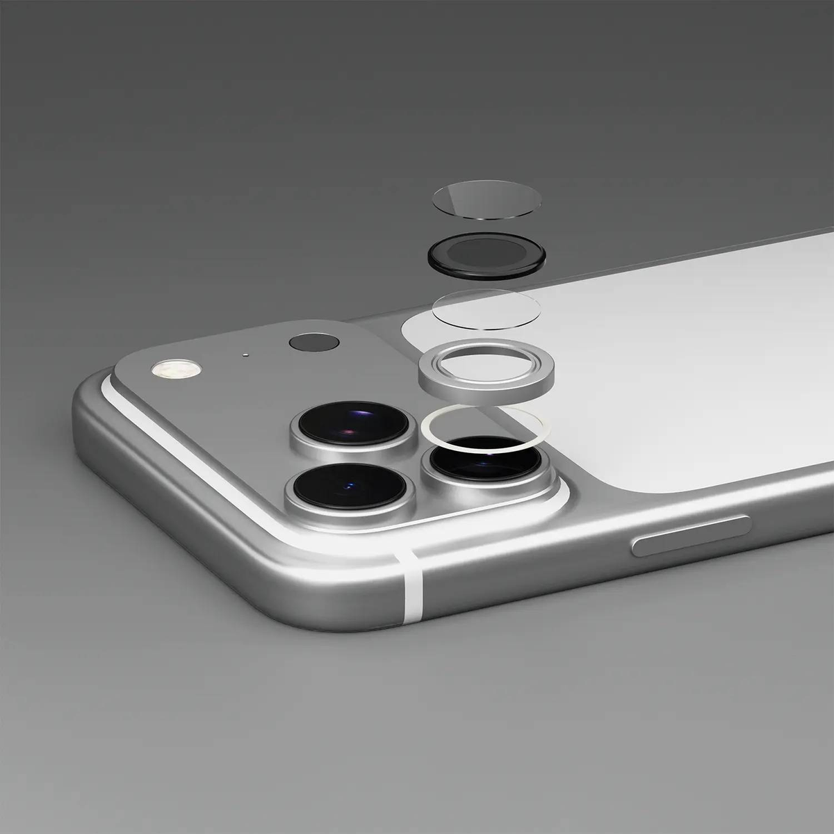 Levelo Lucent Trio iPhone 18 Pro & Pro Max Camera Lens Protector Double-Sided AR Glass - Silver