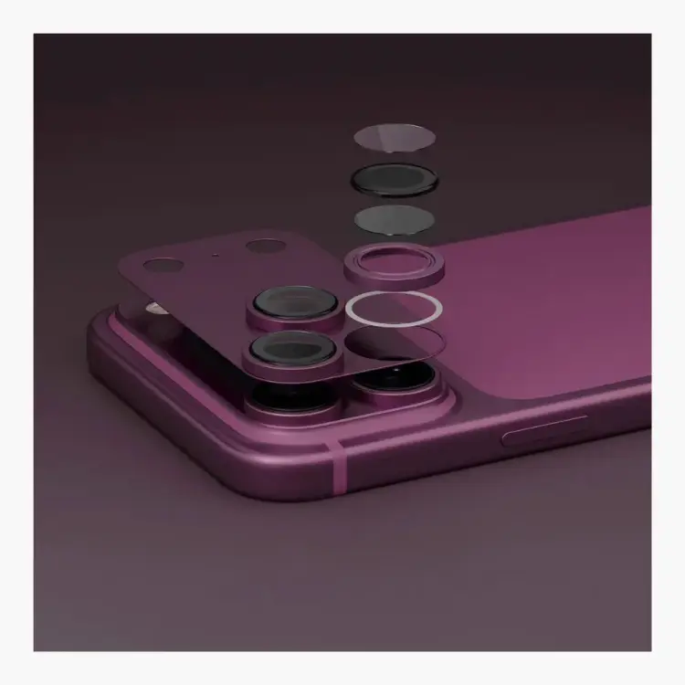 Levelo Trio Pro Camera Lens Protector For Iphone 18 Pro Max - Burgundy