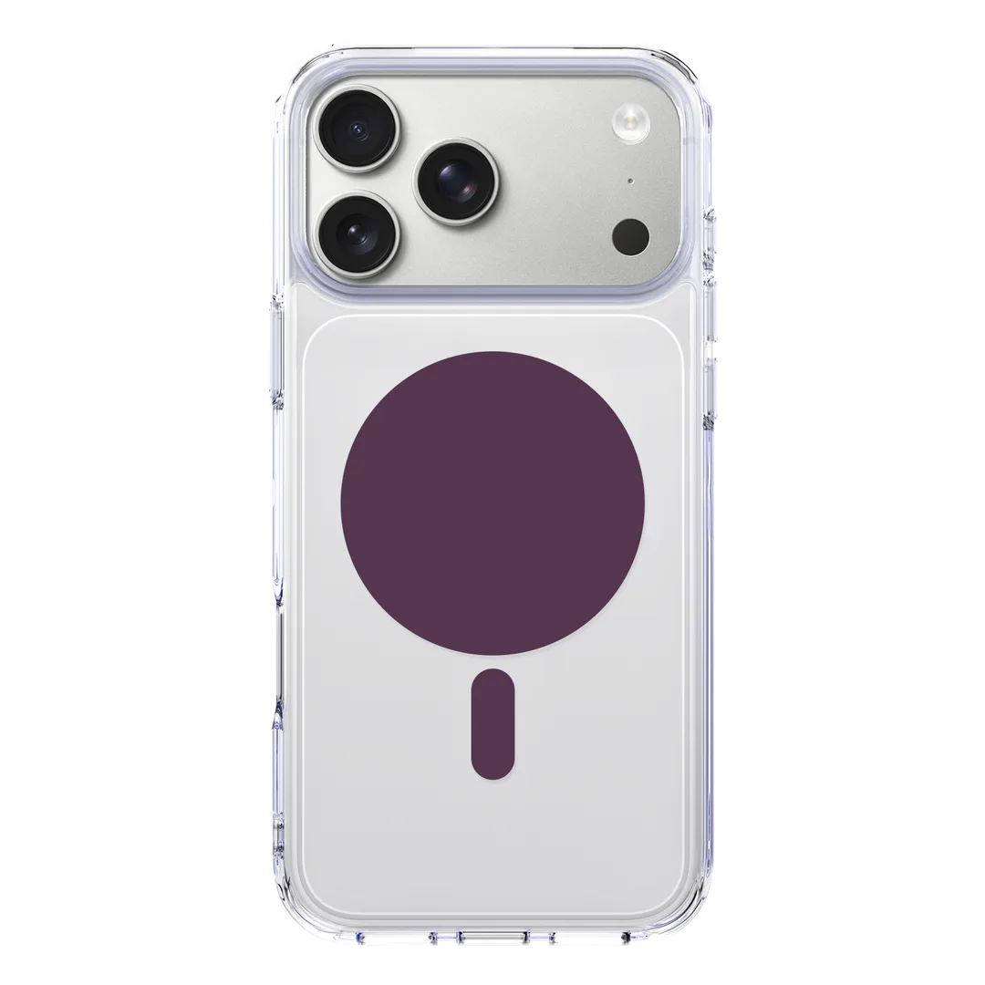 Levelo Clara Pro MagSafe TPU+PC Case For iPhone 18 Pro Max - Transparent/Burgund