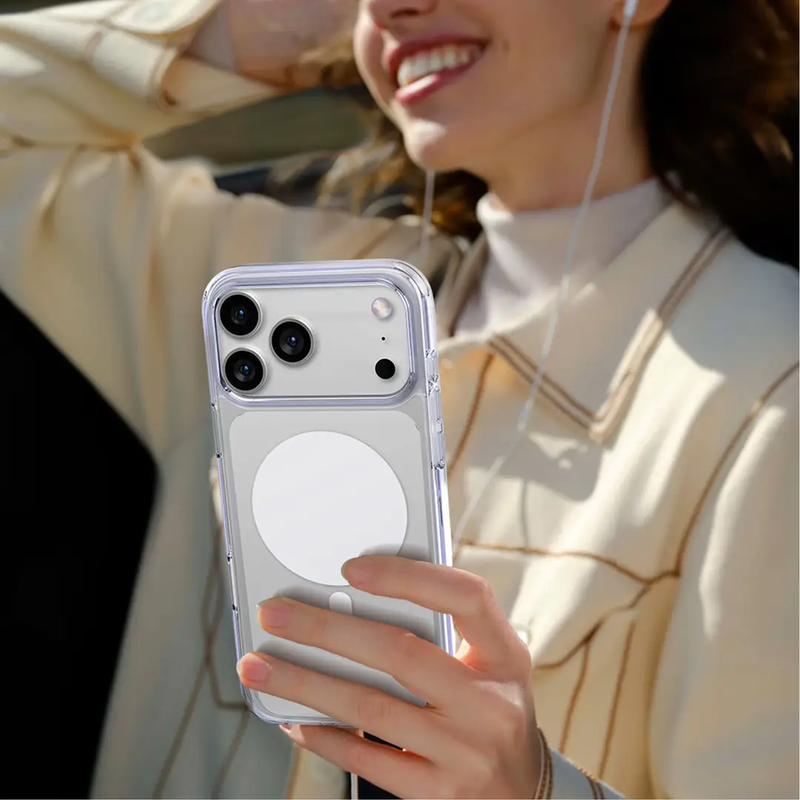 Levelo Clara Pro MagSafe TPU+PC Case For iPhone 18 Pro Max - Transparent/White