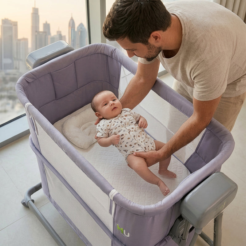 HU MULTY FUNCTIONAL AUTO SWING BASSINET HBA-1002-9