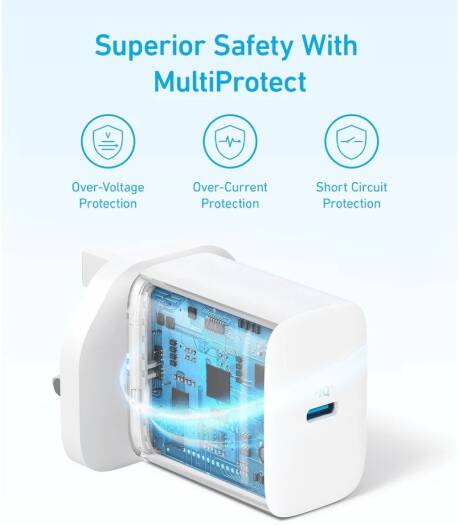 Wall Charger Anker 20W USB C White A2347K21