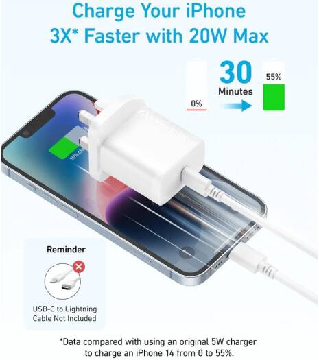 Wall Charger Anker 20W USB C White A2347K21
