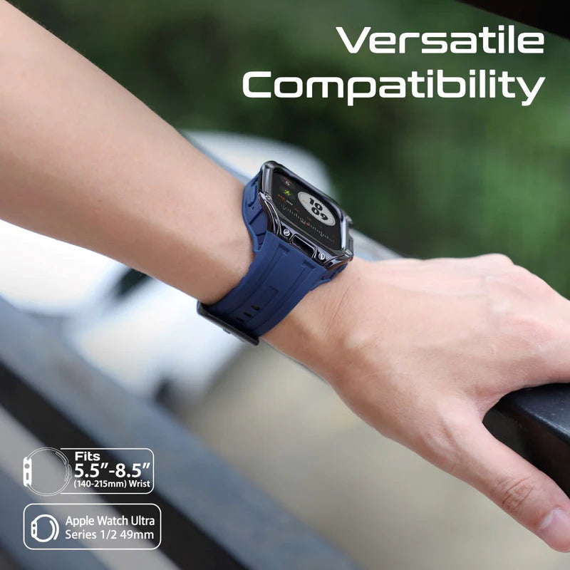 PROMATE CaseBand.Black غطاء وسوار سيليكون لساعة Apple Watch Ultra