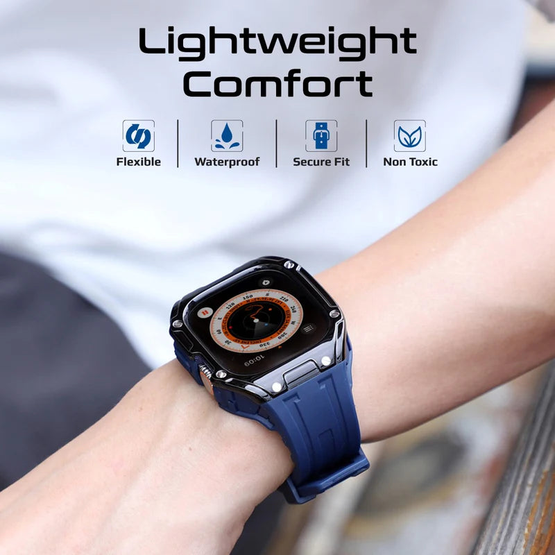 PROMATE CaseBand.Black غطاء وسوار سيليكون لساعة Apple Watch Ultra