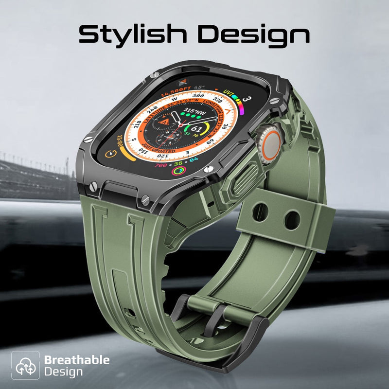 PROMATE CaseBand.Black غطاء وسوار سيليكون لساعة Apple Watch Ultra