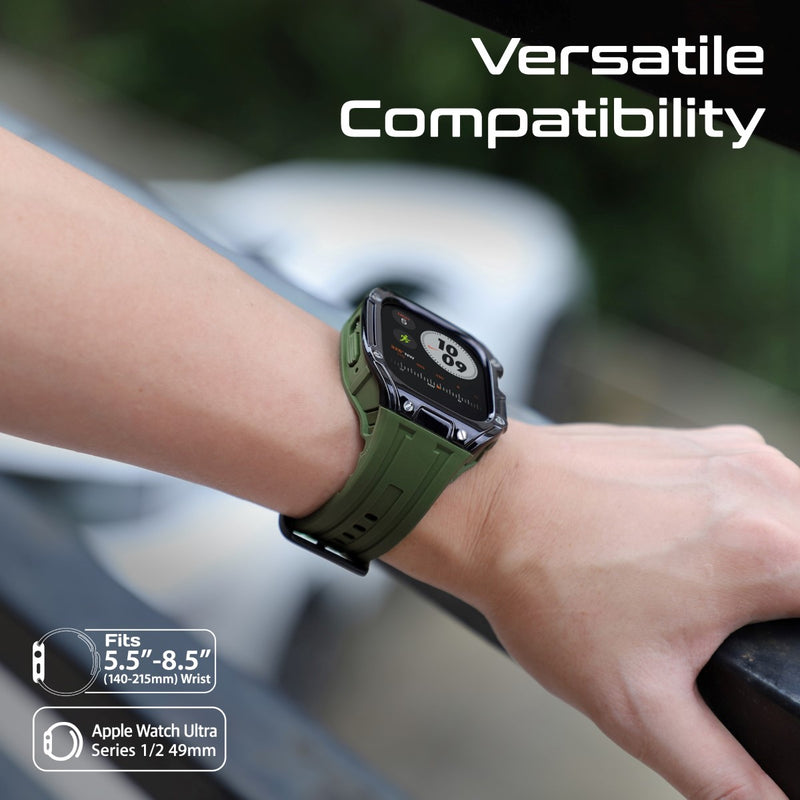 PROMATE CaseBand.Black غطاء وسوار سيليكون لساعة Apple Watch Ultra