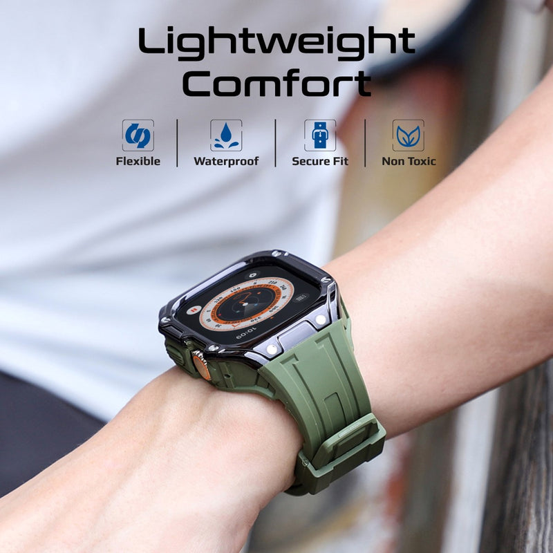 PROMATE CaseBand.Black غطاء وسوار سيليكون لساعة Apple Watch Ultra