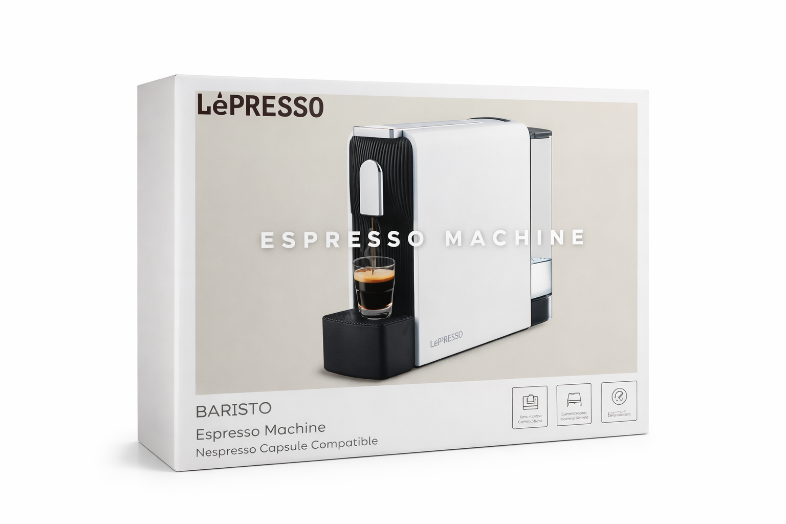 ماكينة إسبرسو بالكبسولات LePresso Baristo – متوافقة مع كبسولات Nespresso