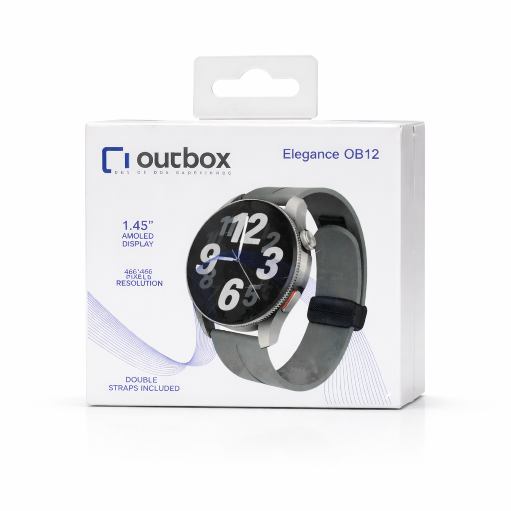 ساعة Outbox Elegance OB12 الذكية بشاشة AMOLED مقاس 1.45 بوصة