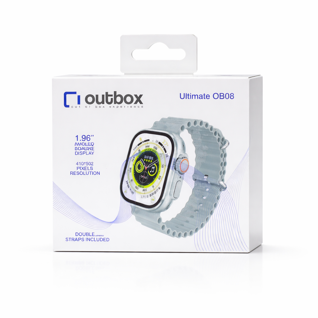 ساعة Outbox Ultimate OB08 الذكية بشاشة 1.96 بوصة