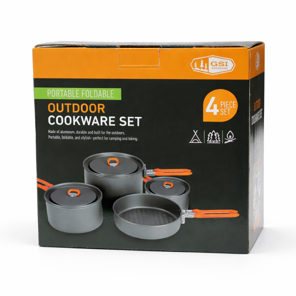 GSI Outdoors Portable Foldable Camping Cookware Set – 4 Piece