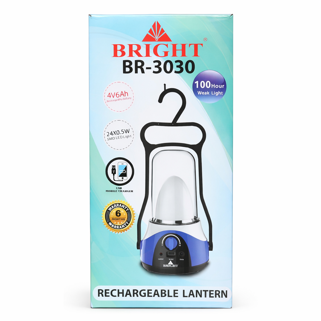 كشاف LED قابل لإعادة الشحن Bright BR-3030 مع منفذ شحن USB