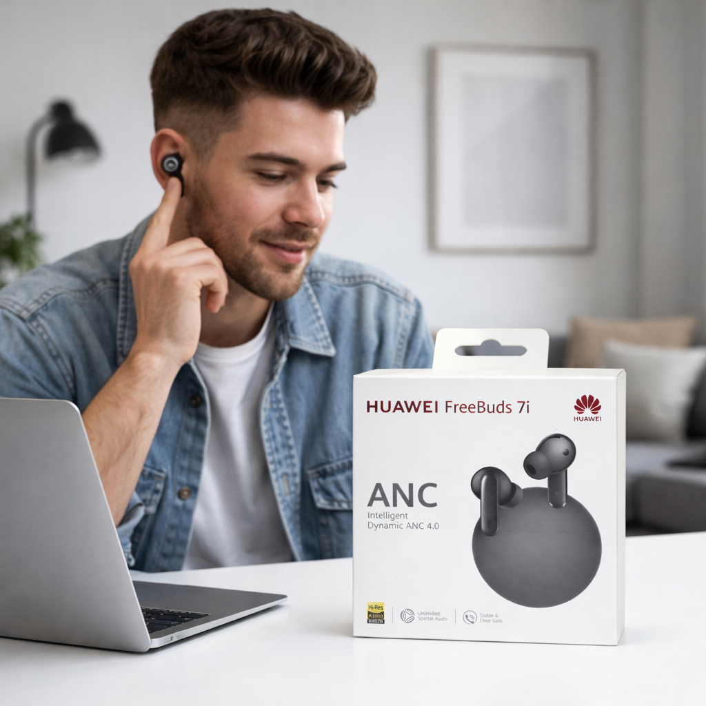 سماعات HUAWEI FreeBuds 7i اللاسلكية مع Hi-Res Audio وإلغاء الضوضاء ANC 4.0