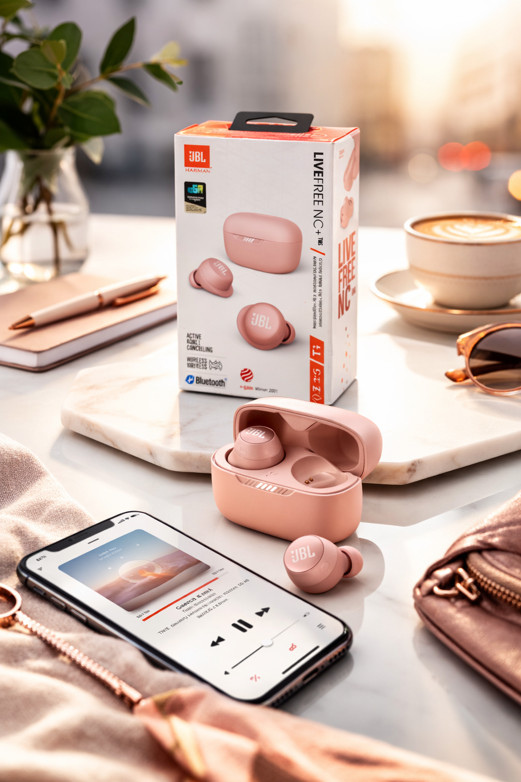 سماعات JBL Live Free NC+ TWS اللاسلكية مع إلغاء الضوضاء ANC