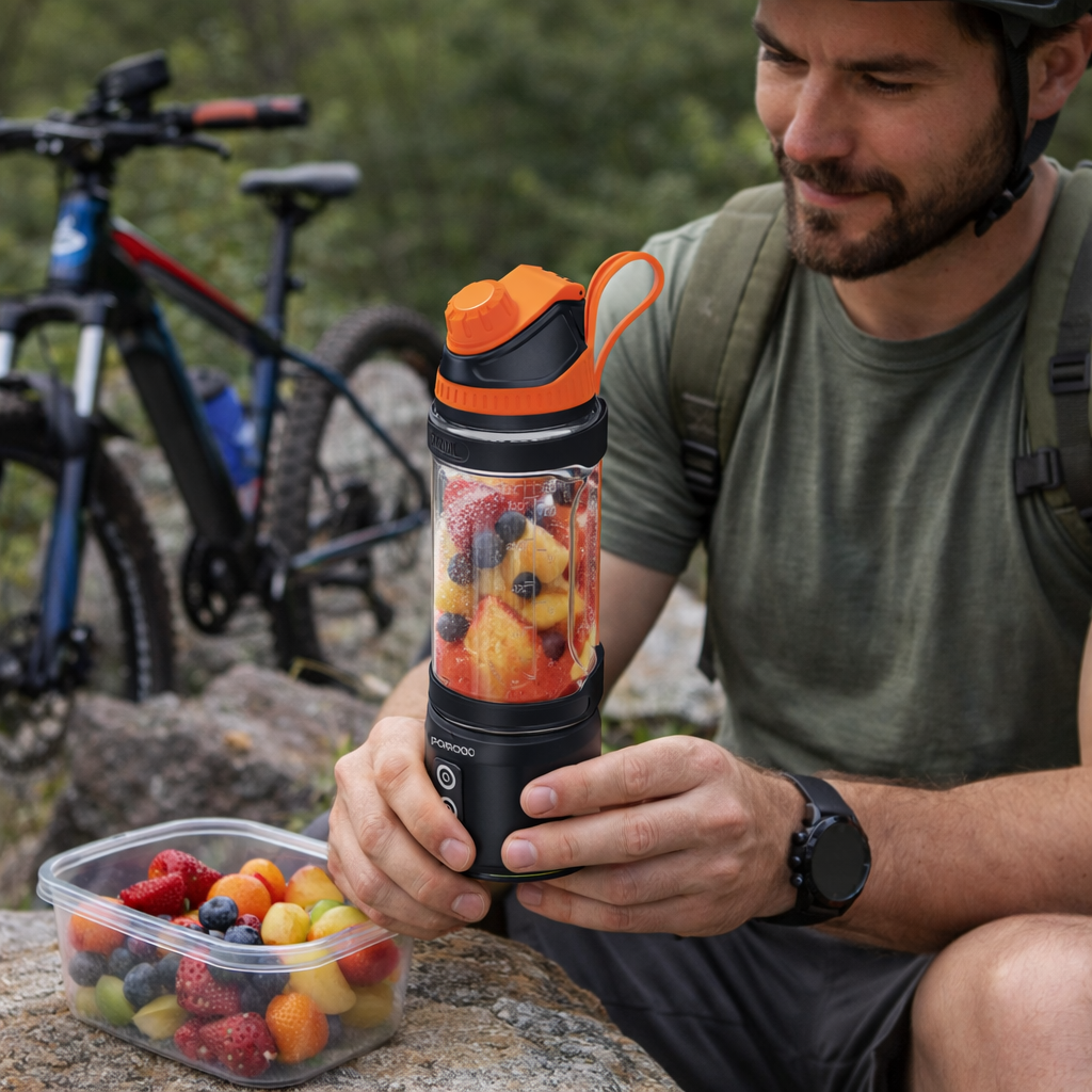 خلاط Porodo Nutrimix Dual-Spin المحمول مع زجاجة سعة 700 مل