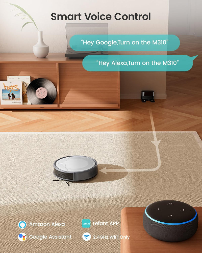 مكنسة روبوت وممسحة Lefant M310 Ultra بقوة شفط 6000Pa مع تحكم WiFi/تطبيق/Alexa ومدة تشغيل 170 دقيقة-10