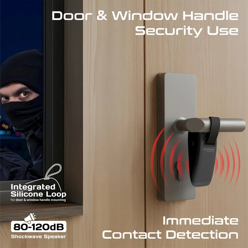 PROMATE DoorShield مانع الباب مع إنذار أمني بنظامين