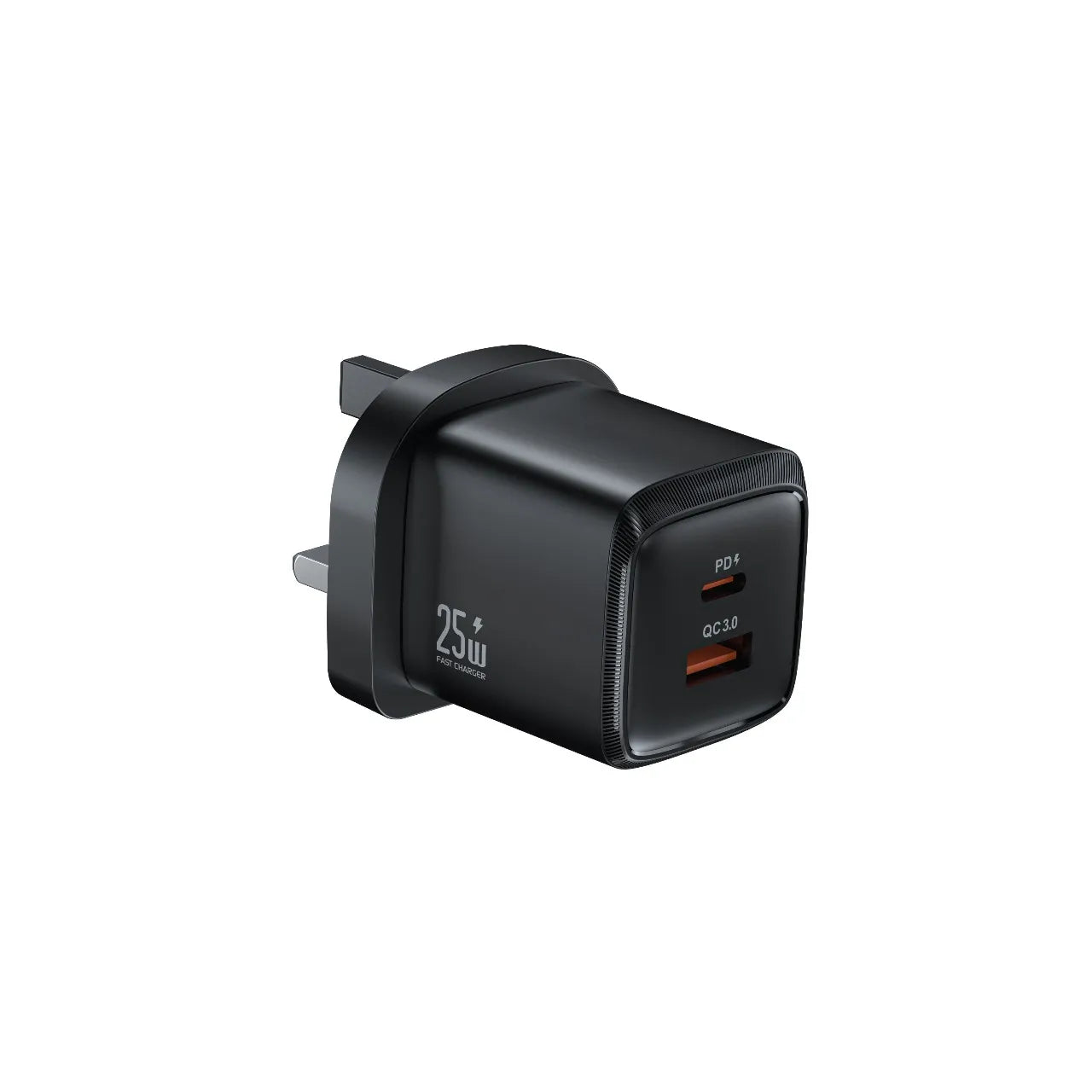 Green Lion G-Charge Series 25W PD Fast Charger UK Plug USB-C & USB-A – Black