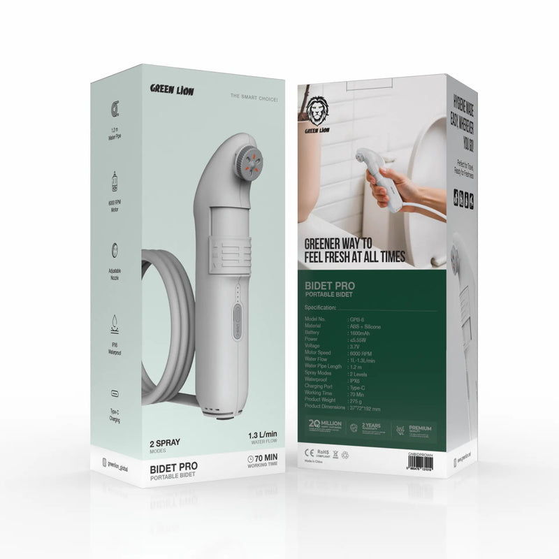 Green Lion Bidet Pro Portable Bidet 5.55W – dual spray modes - White-2