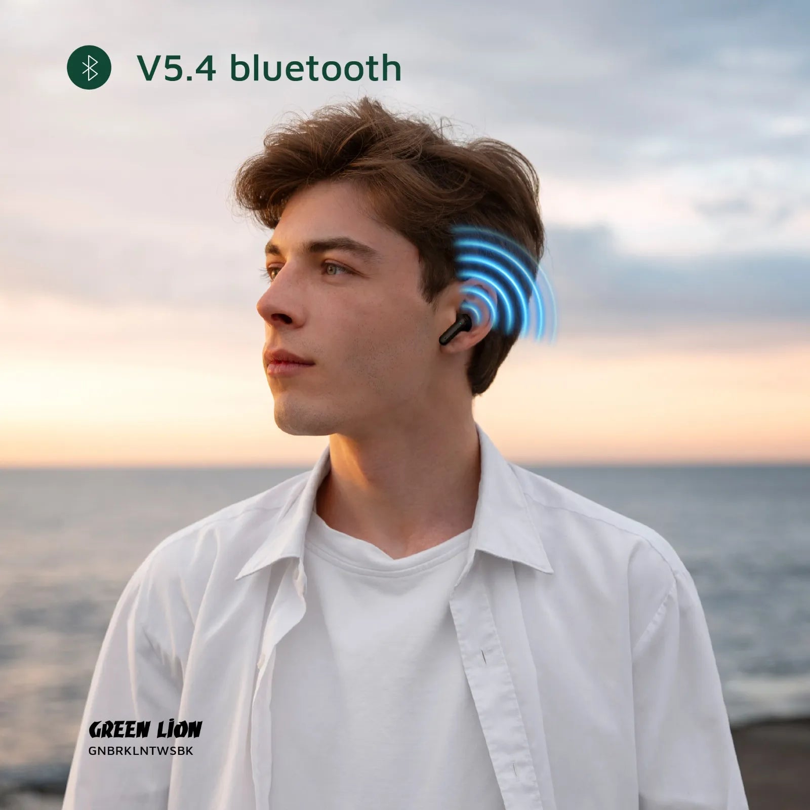 سماعات جرين ليون Brooklyn اللاسلكية True Wireless بتقنية Bluetooth V5.4 – أسود / أبيض