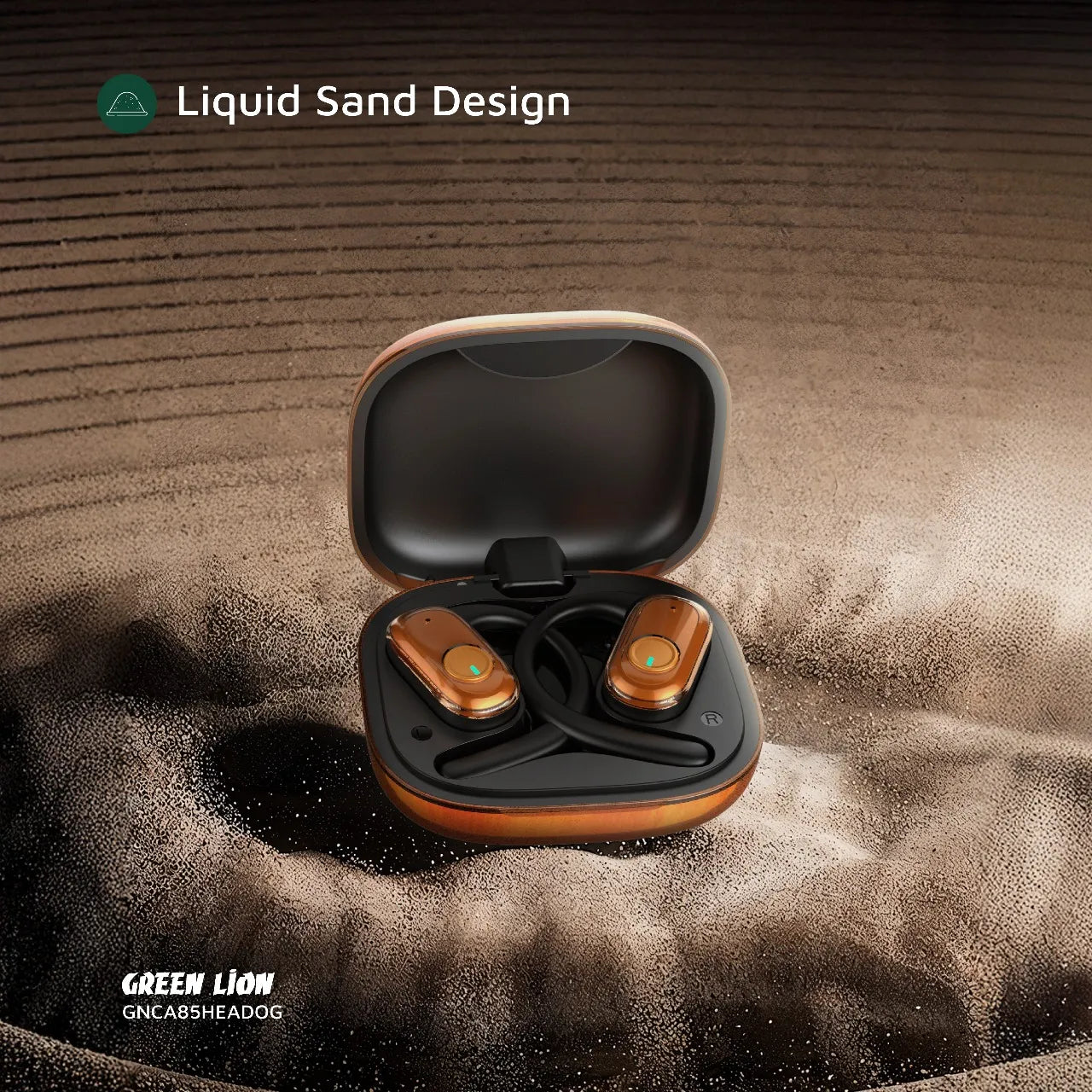 Green Lion Catania Open-Ear Wireless Earbuds Bluetooth 5.4 Waterproof ENC Mic – Liquid Sand