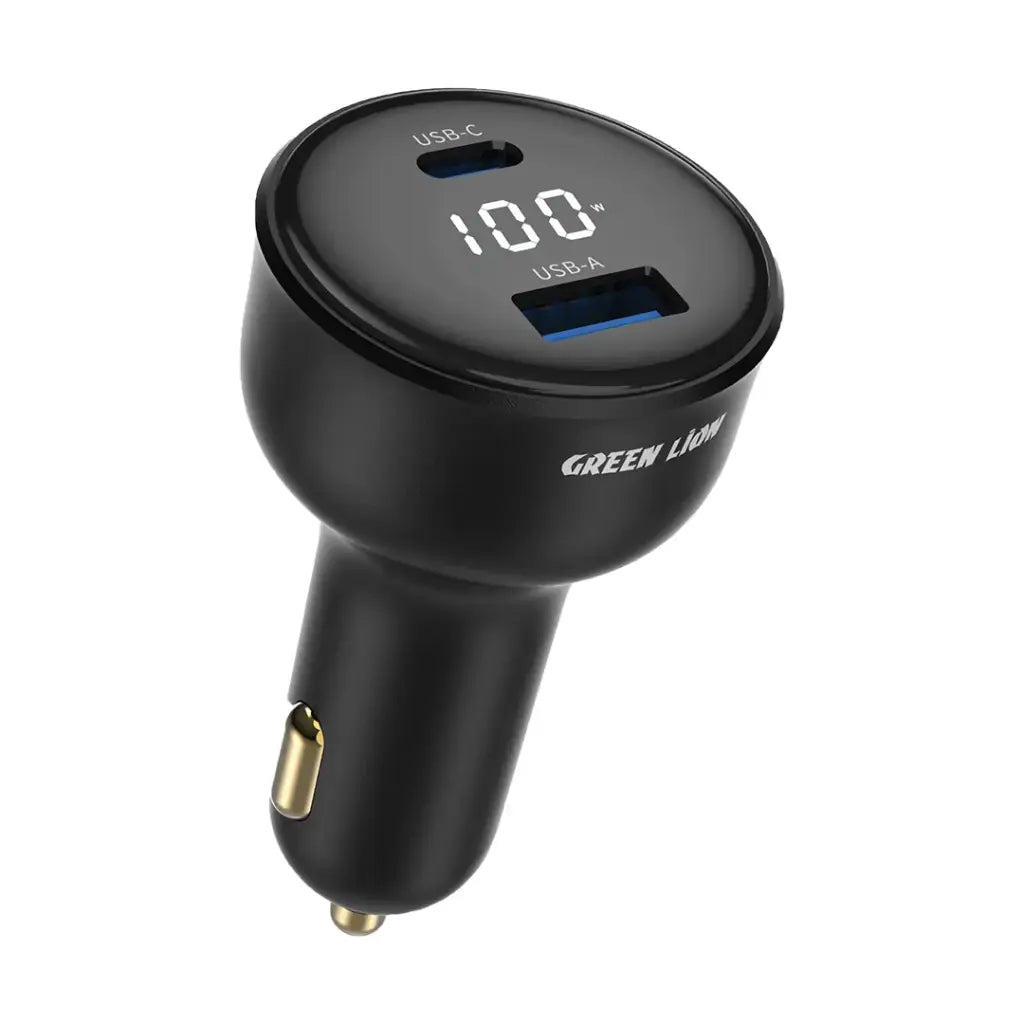 Green Lion DRIVE VOLT dual port Car Charger 100W - Black