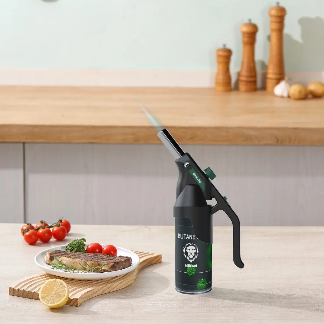 ولاعة الشعلة Green Lion Fire Flame المقاومة للهواء بحرارة 1300°C – أسود