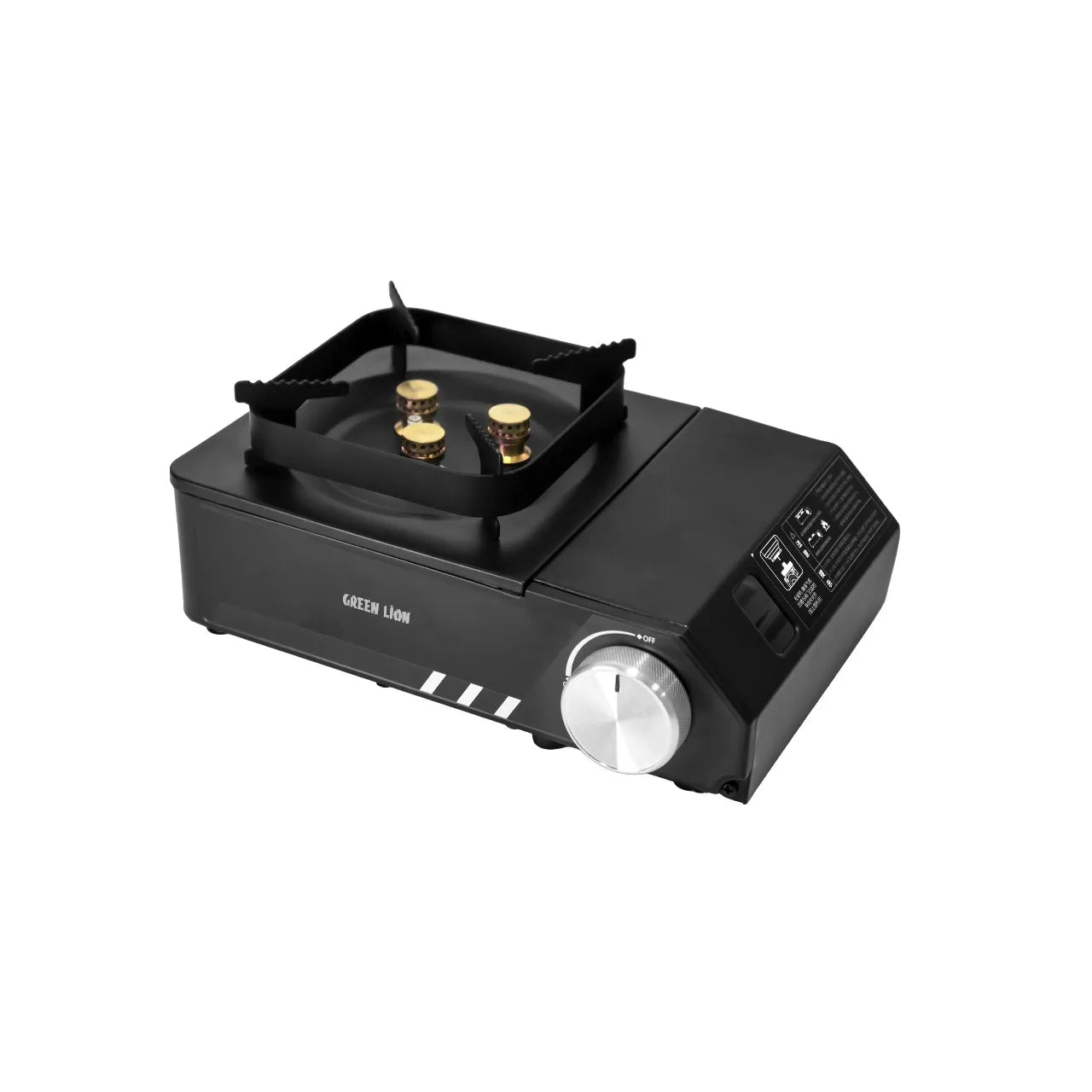 موقد الغاز Green Lion CampFlame Infrared بقوة 3050W للتخييم والرحلات – أسود