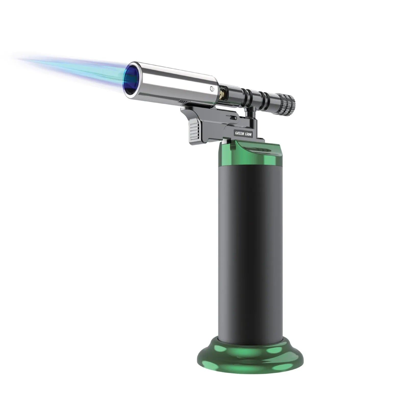 ولاعة Green Lion Jet Flame Pro مقاومة للهواء قابلة لإعادة التعبئة حتى 1300°C – أسود وأخضر