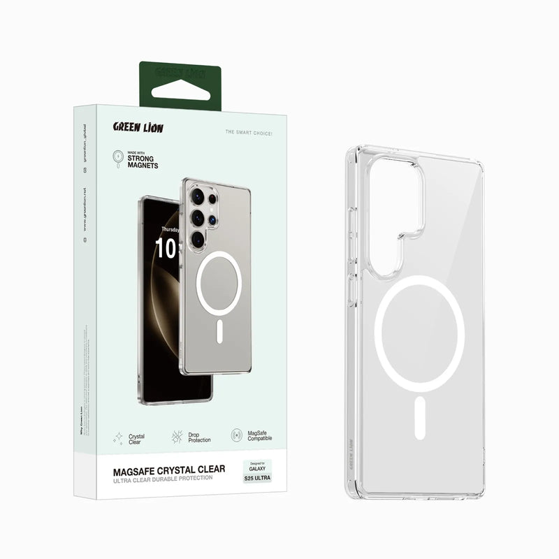 Green Lion MagSafe Crystal Clear Case for Samsung Galaxy S25 Ultra – Transparent-1